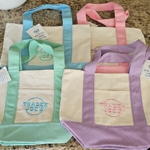 Trader Joe's Mini Canvas Tote Bags Set